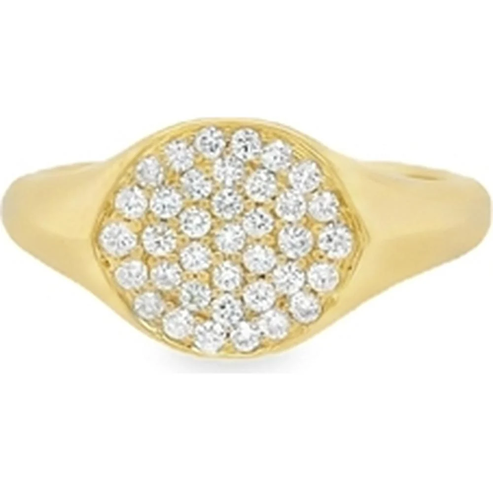 18K Yellow Gold Round Diamond Cluster Ring by Afarin