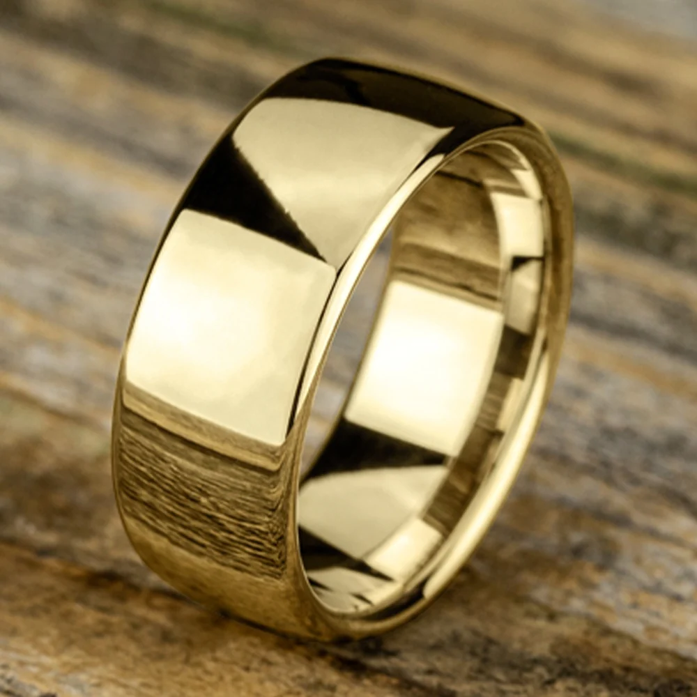 Euro Comfort-Fit® Men's Wedding Band in 14K Yellow Gold - 9mm by Benchmark - Image 4