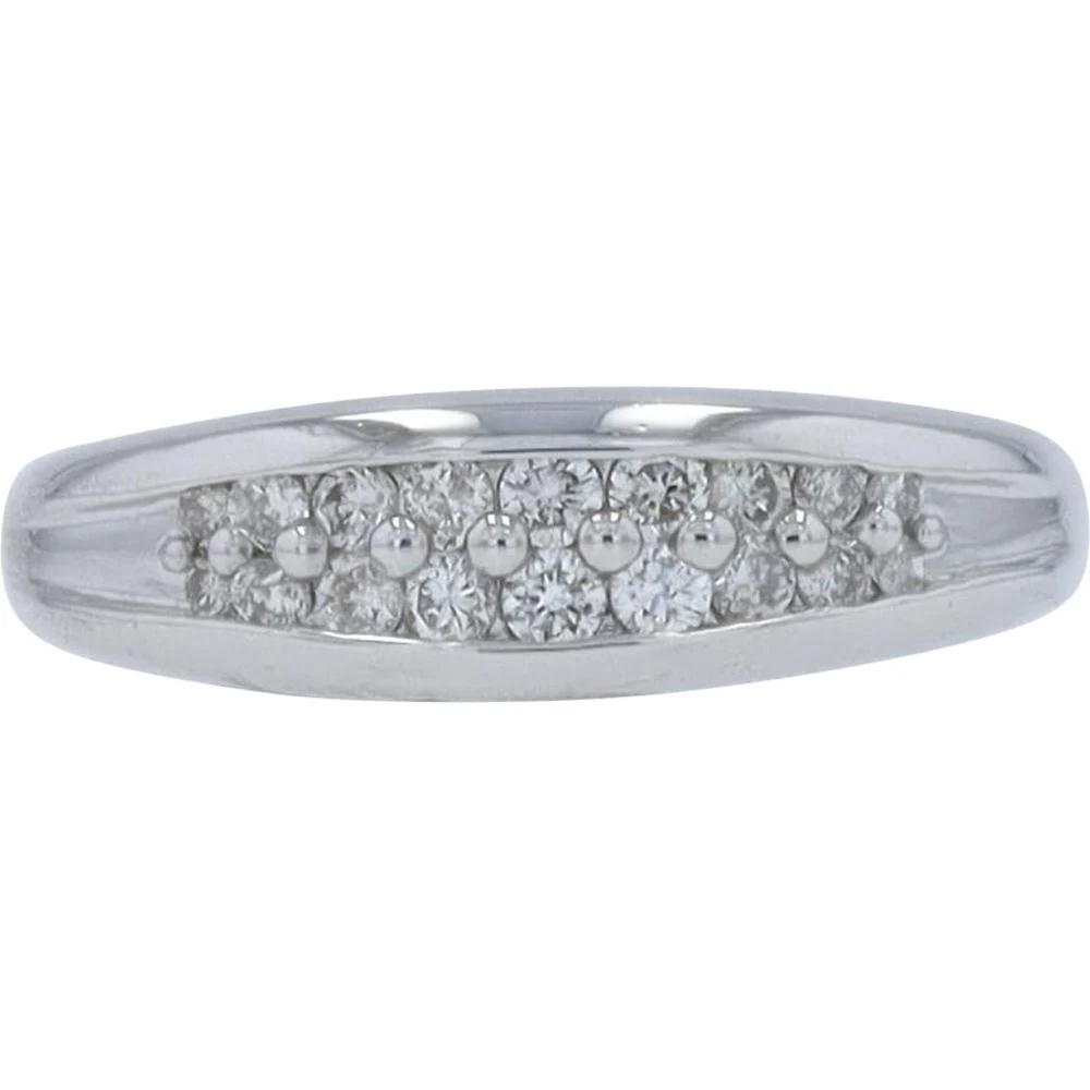 Platinum 0.30 Carat Round Diamond Cluster Band