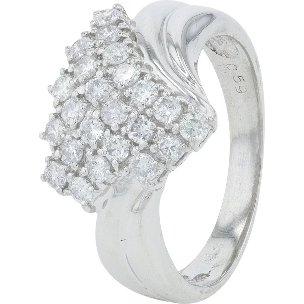 Platinum 0.59 Carat Diamond Cluster Ring in Platinum Setting