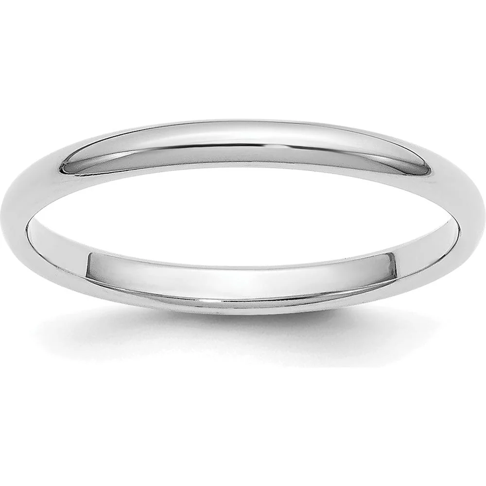 Platinum 2mm Half Round Wedding Band - Size 5.5 by Luciano & Cie
