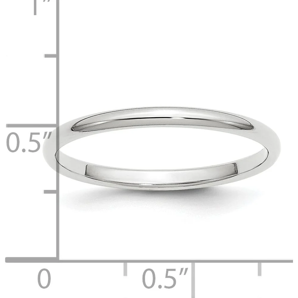 Platinum 2mm Half Round Wedding Band - Size 5.5 by Luciano & Cie - Image 4