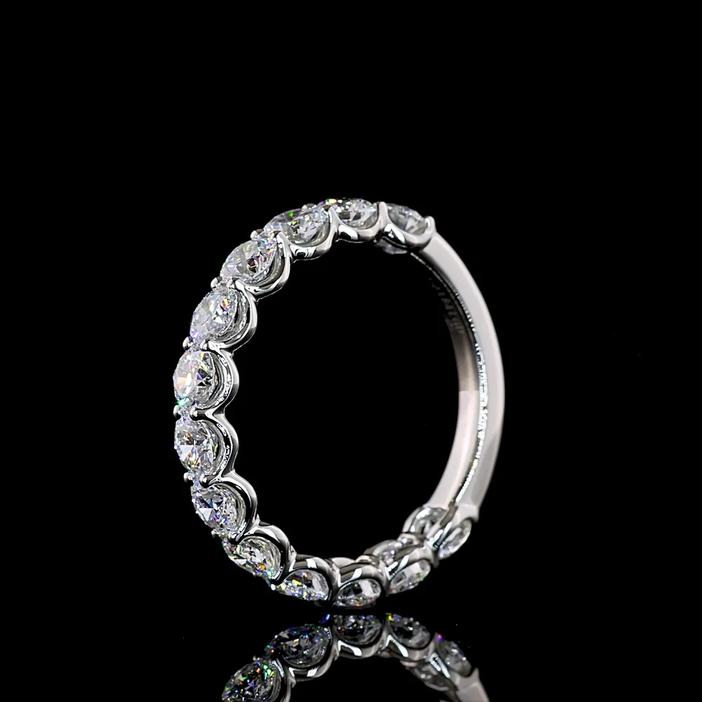 Platinum 3/4 Eternity Band with U-Prong Set Round Lab-Grown Diamonds - 1.84 Carats Total Diamond Weight - Covaloro Fine Jewelry - Image 4