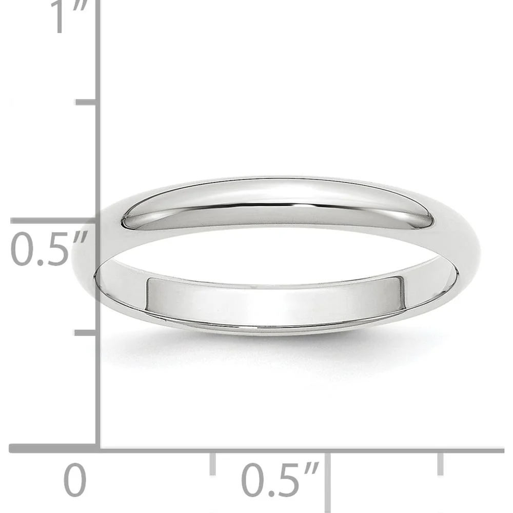 Platinum 3mm Half Round Wedding Band - Size 6 by Luciano & Cie - Image 5