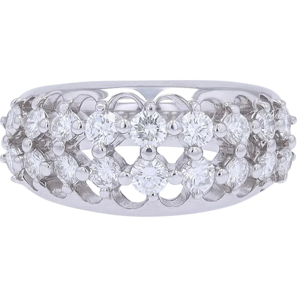 Platinum Diamond Band Ring with 1.15 Carat Total Diamond Weight