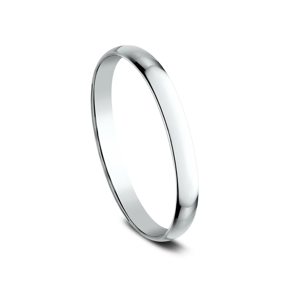 Regular Dome Classic Fit Men's Wedding Band in 14K White Gold - 1.2mm by Benchmark - Image 2