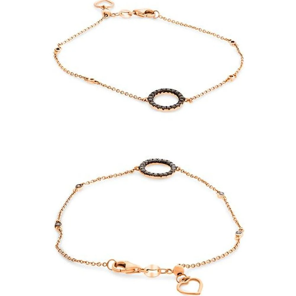 Roman & Jules - 14K Rose Gold Champagne Diamond Circle Bracelet - 0.26 Carat Total Diamond Weight