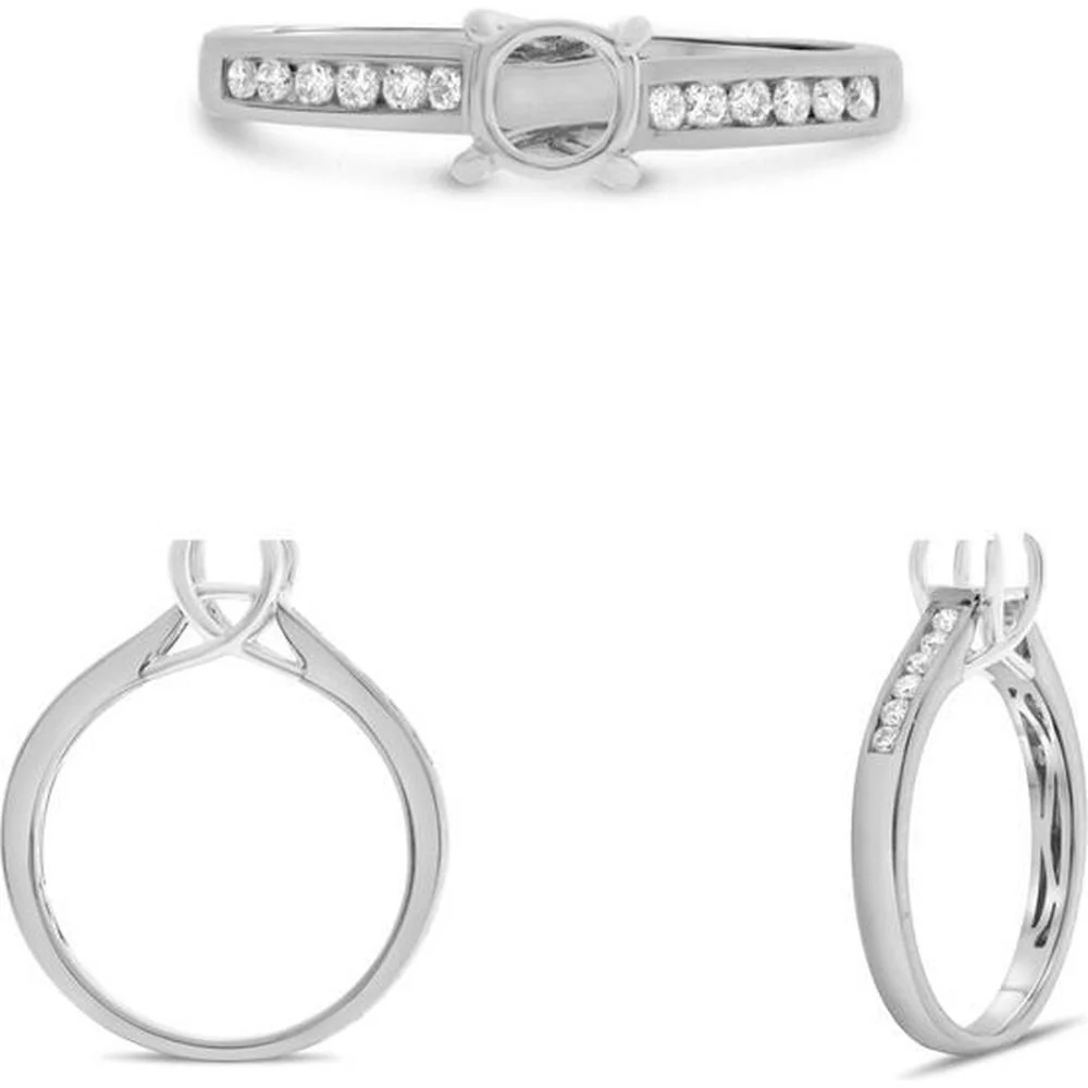 Roman & Jules - 14K White Gold Trellis-Style Band Ring with 0.23 Carat Round Diamonds