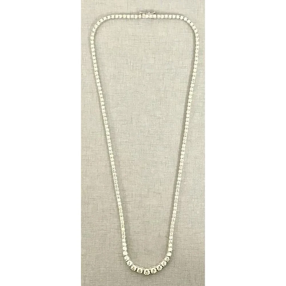Roman & Jules - 14K Yellow Gold Riviera Round Diamond Necklace - 9.00 Carat Total Diamond Weight