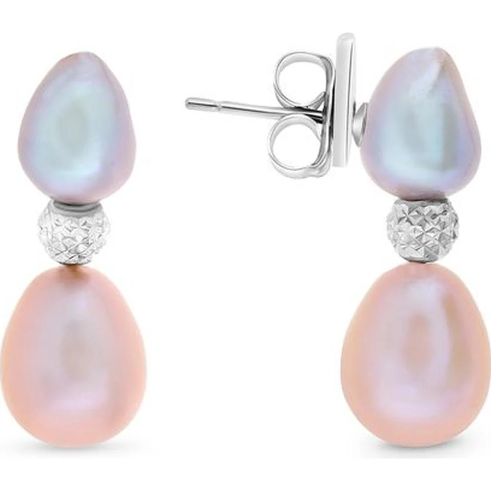 Roman & Jules - 18K White Gold Teardrop Freshwater Pearl Earrings - 11.0-10.0mm Pearls