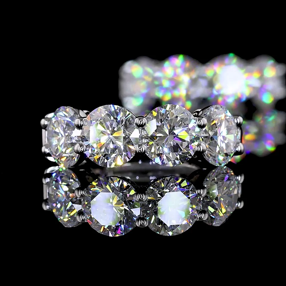 Silver Round Cut Lab Diamond Huggie Earrings - 3.07 Carat Total Weight, E-F Color VS1 Clarity with Prong Settings - Covaloro Fine Jewelry - Image 4