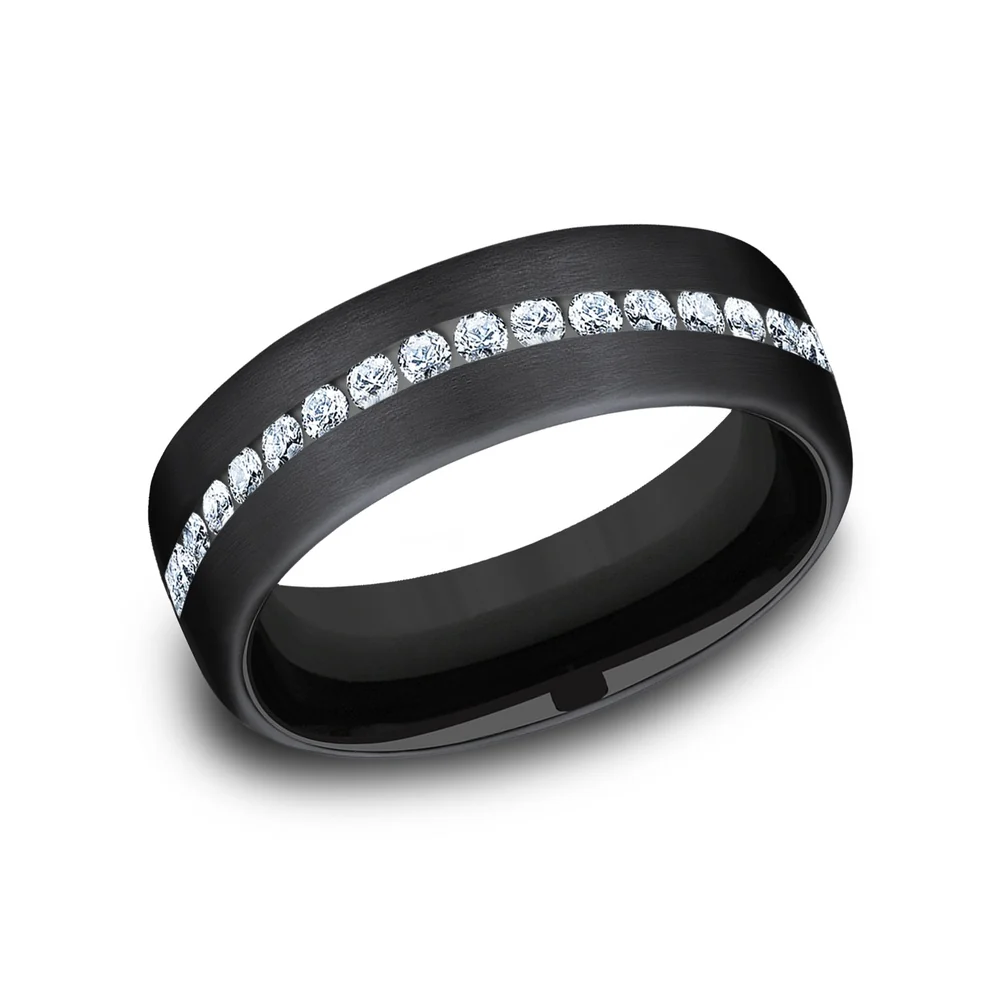 The Abe Men's Wedding Band in Black Titanium - 6.5mm Width by Forge