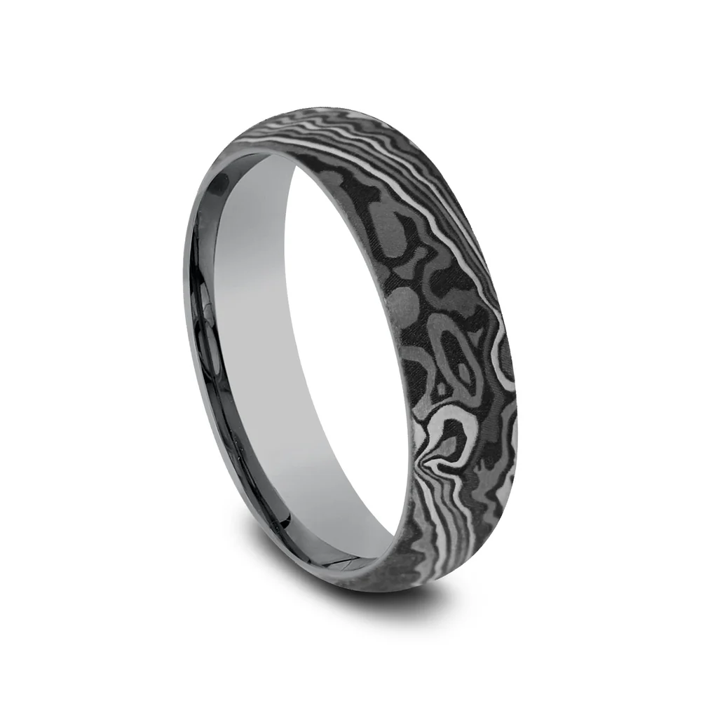 The Acid Etch Men's Wedding Band in Grey Tantalum - 6mm Width by Tantalum - Image 2