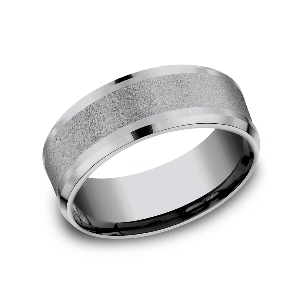 The Admiral Men's Wedding Band in Grey Tantalum - 8mm Width by Tantalum