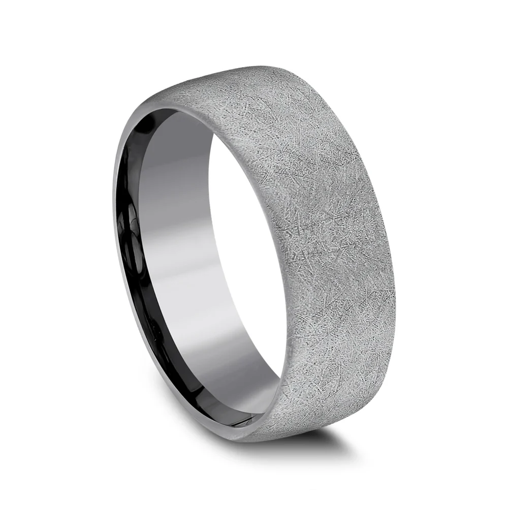 The Aurora Men's Wedding Band in Grey Tantalum - 8mm Width by Tantalum - Image 2