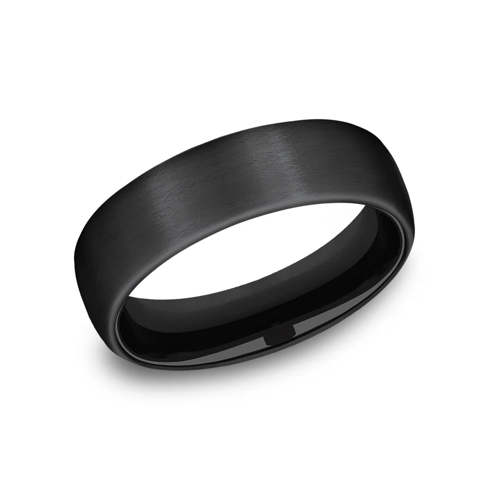 The Baron Men's Wedding Band in Black Titanium - 6.5mm Width by Forge