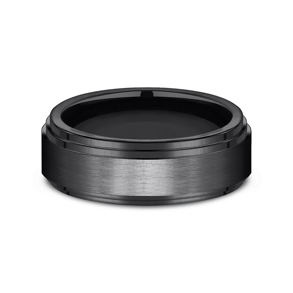 The Cadet Men's Wedding Band in Black Titanium - 8mm Width by Forge - Image 3