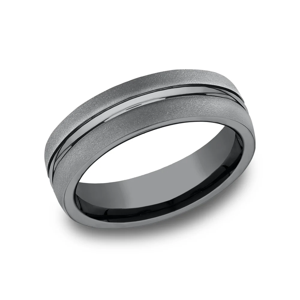The Corporal Men's Wedding Band in Tantalum - 6.5mm Width by Tantalum