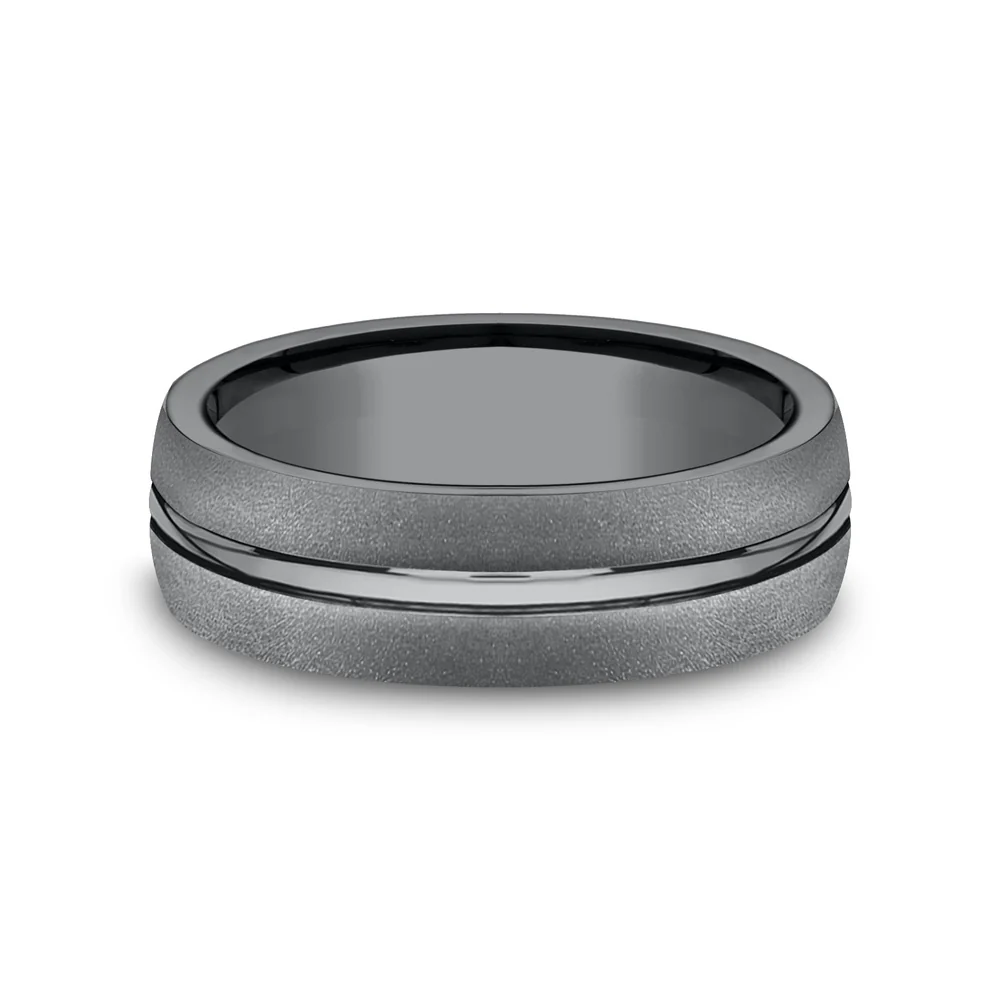 The Corporal Men's Wedding Band in Tantalum - 6.5mm Width by Tantalum - Image 3