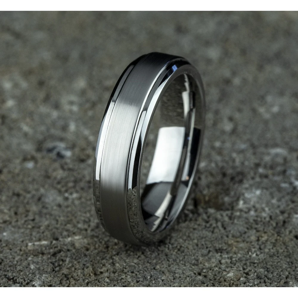 The Duke Men's Wedding Band in White Cobalt - 6mm Width by Forge - Image 4