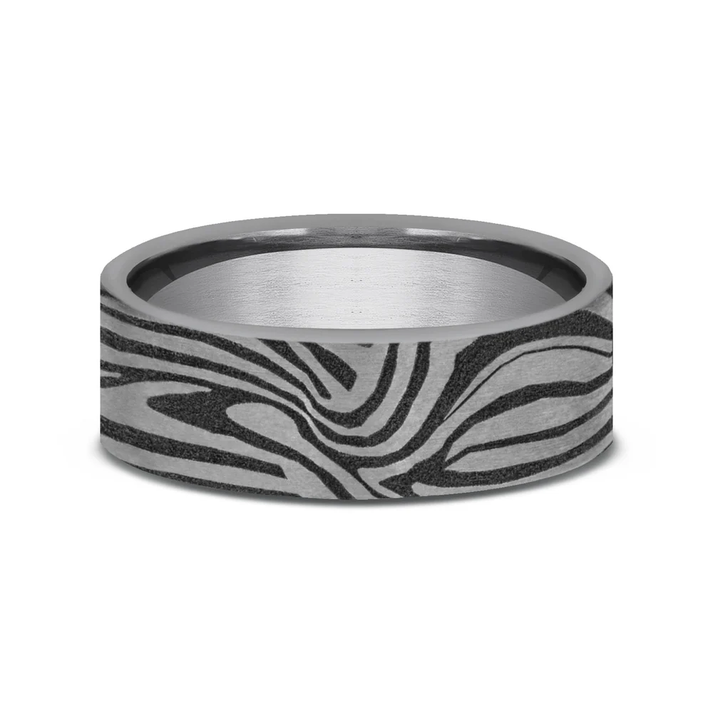 The Lava Lamp Men's Wedding Band in Grey Tantalum - 7mm Width by Tantalum - Image 3