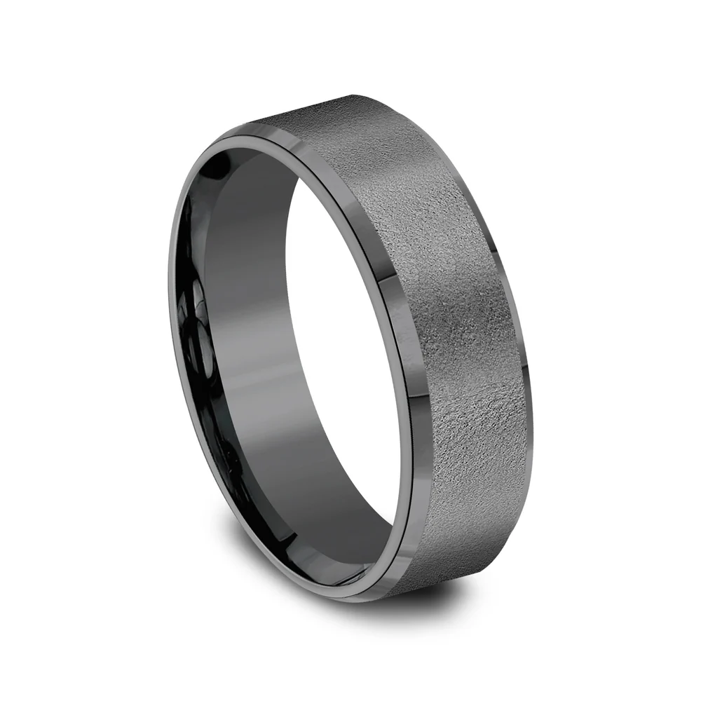 The Major Men's Wedding Band in Darkened Tantalum - 7mm Width by Tantalum - Image 2