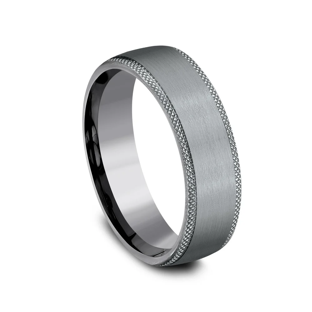 The Rogue Men's Wedding Band in Grey Tantalum - 6.5mm Width by Tantalum - Image 2