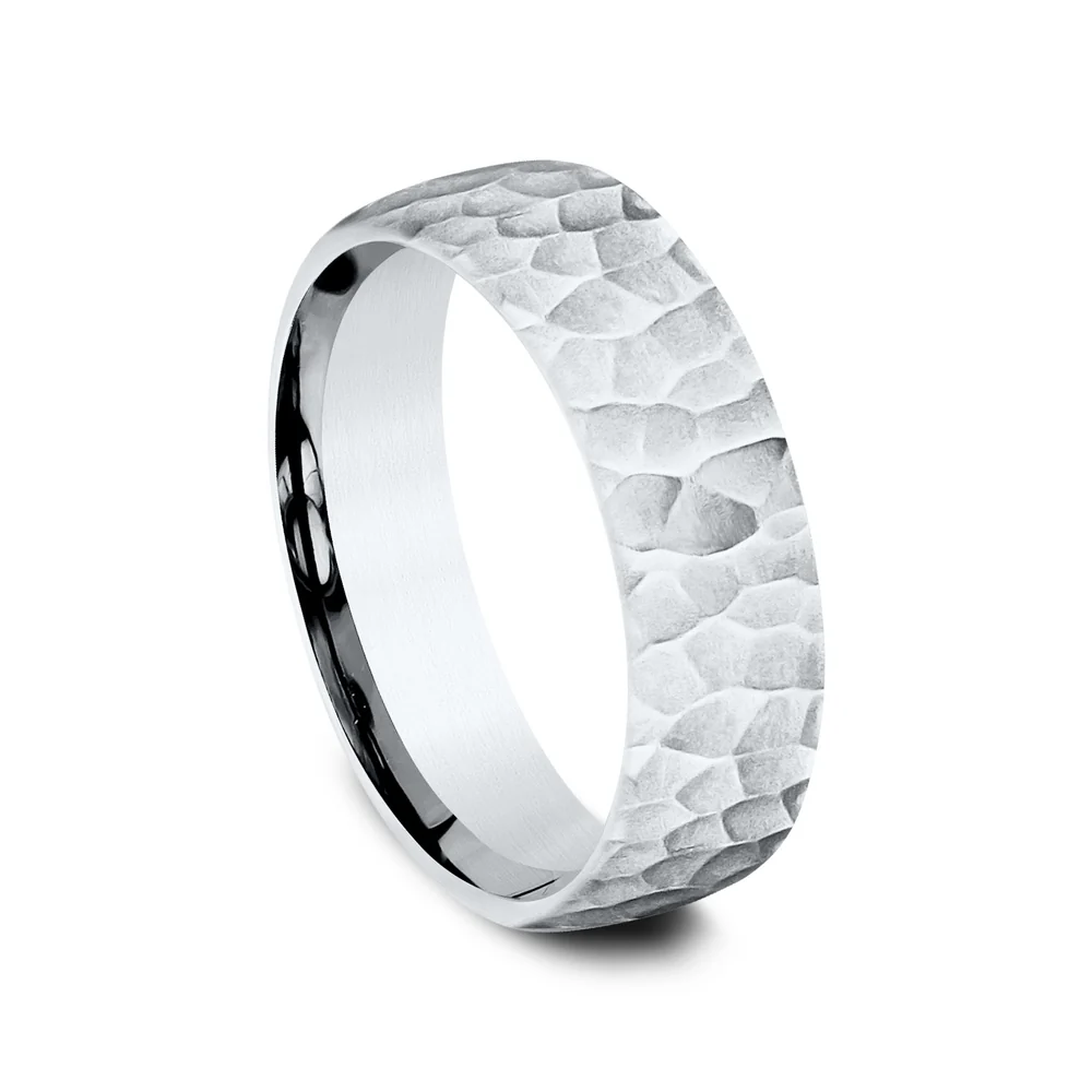 The Shredder Men's Wedding Band in 14K White Gold - 6.5mm Width by Benchmark - Image 2