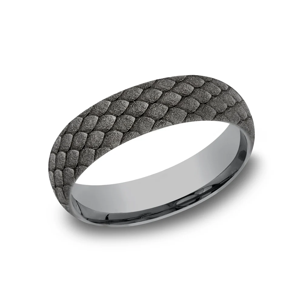 The Smaug Men's Wedding Band in Grey Tantalum - 6mm Width by Tantalum