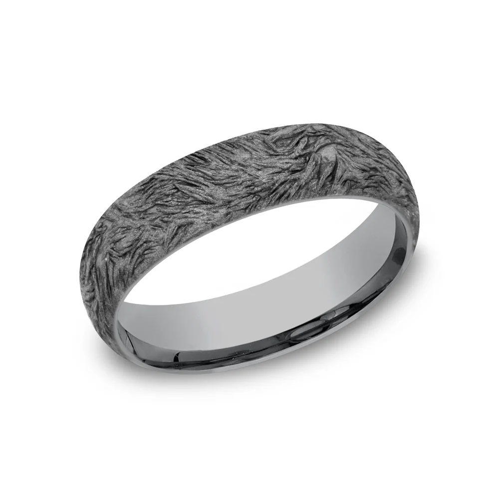 The Tamlin Men's Wedding Band in Grey Tantalum - 6mm Width by Tantalum