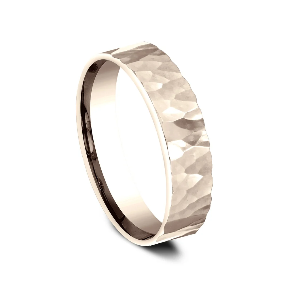 The Taylor Men's Wedding Band in 14K Rose Gold - 5mm Width by Benchmark - Image 2