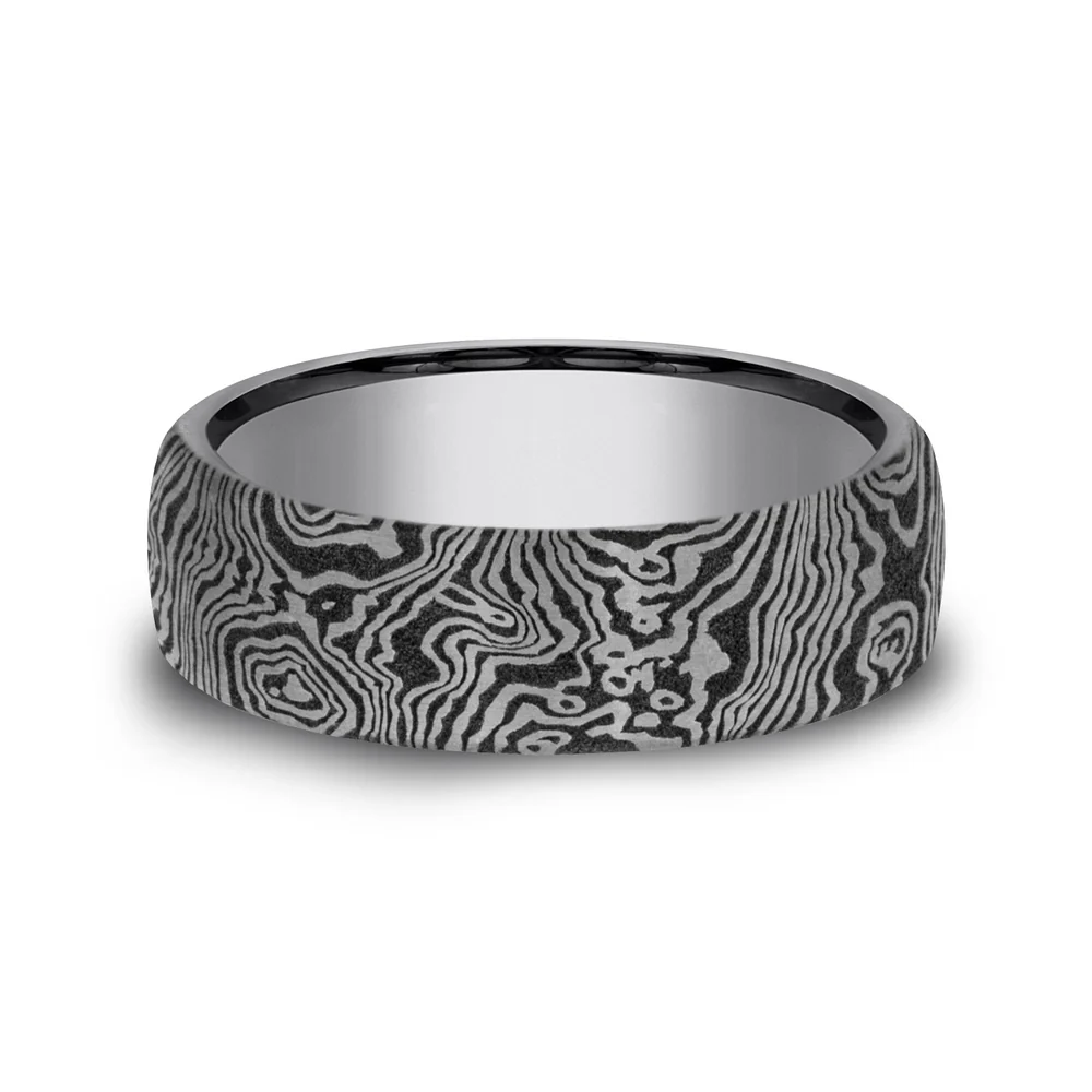 The Torsion Men's Wedding Band in Grey Tantalum - 6.5mm Width by Tantalum - Image 3