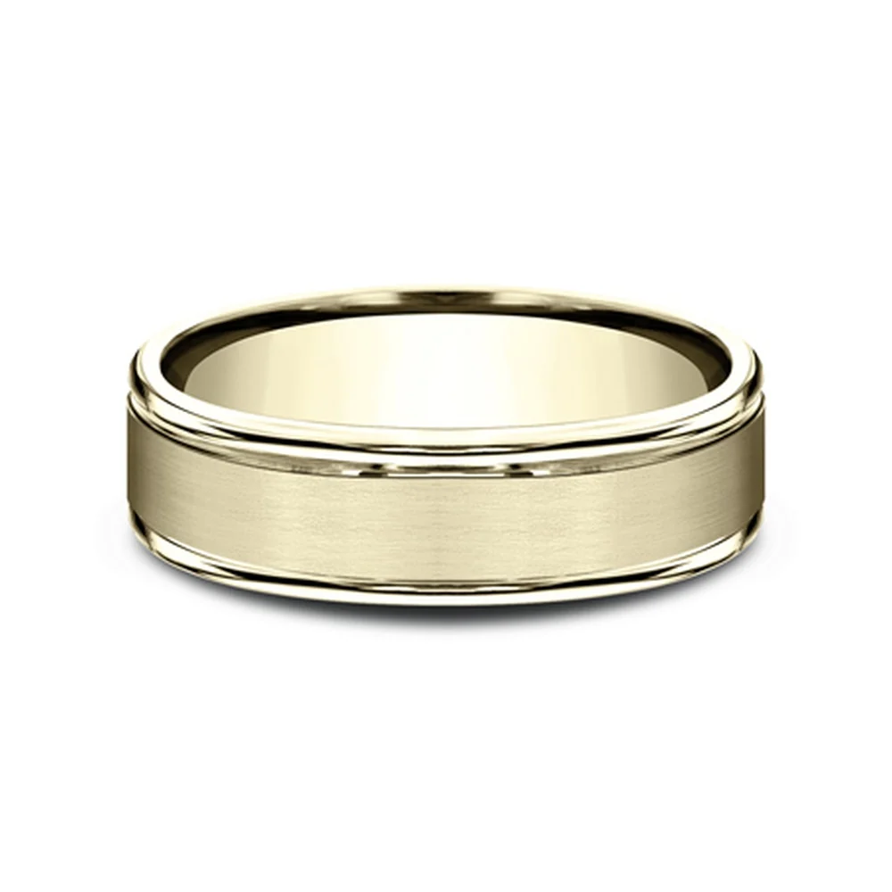 The Washington Men's Wedding Band in 14K Yellow Gold - 6mm Width by Benchmark - Image 3