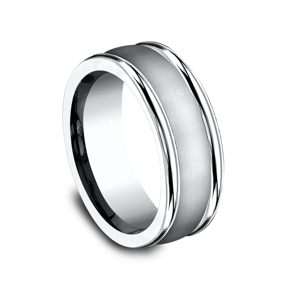 The Washington Men's Wedding Band in White Cobalt - 8mm Width by Forge - Image 2