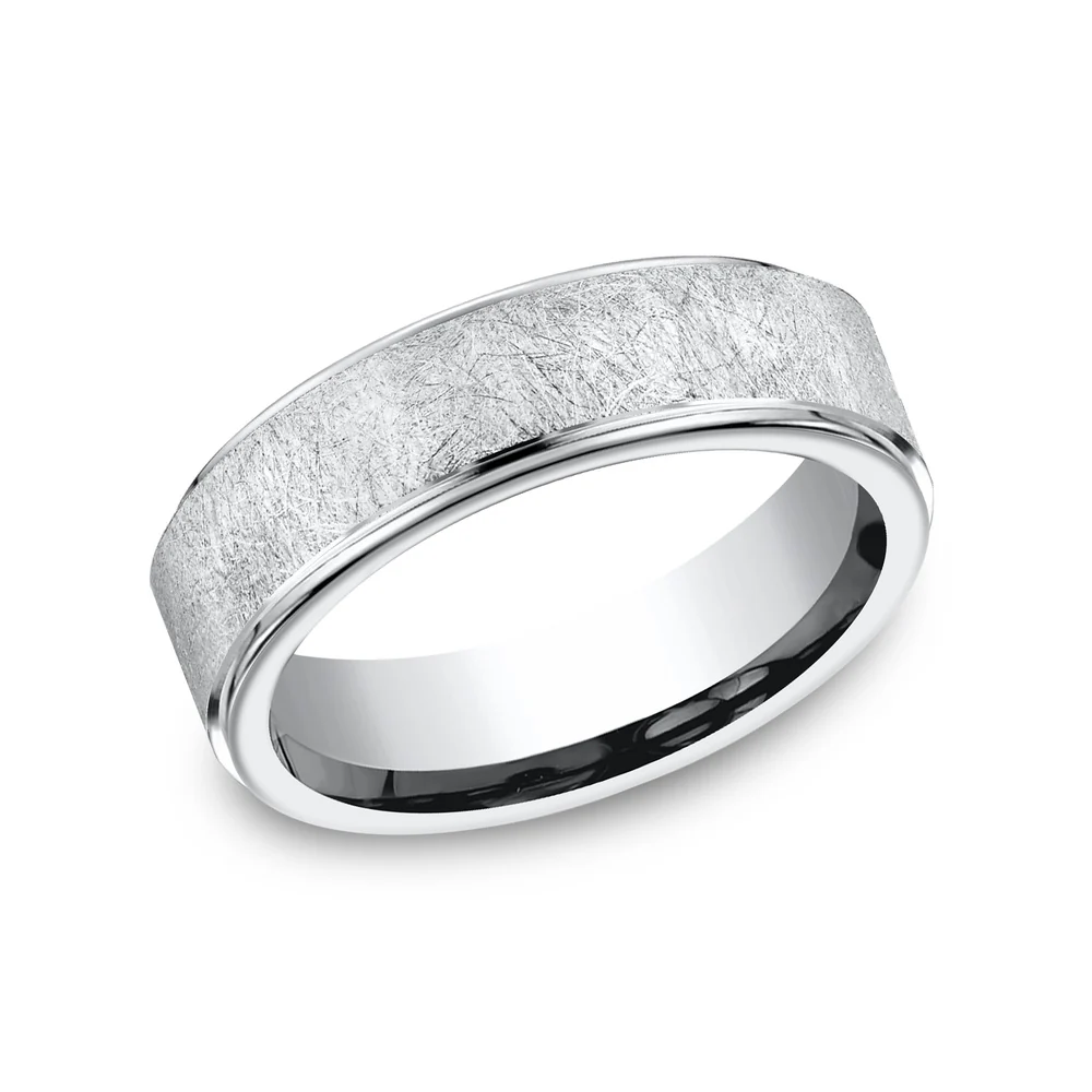 The Whitman Men's Wedding Band in White Cobalt - 7mm Width by Forge