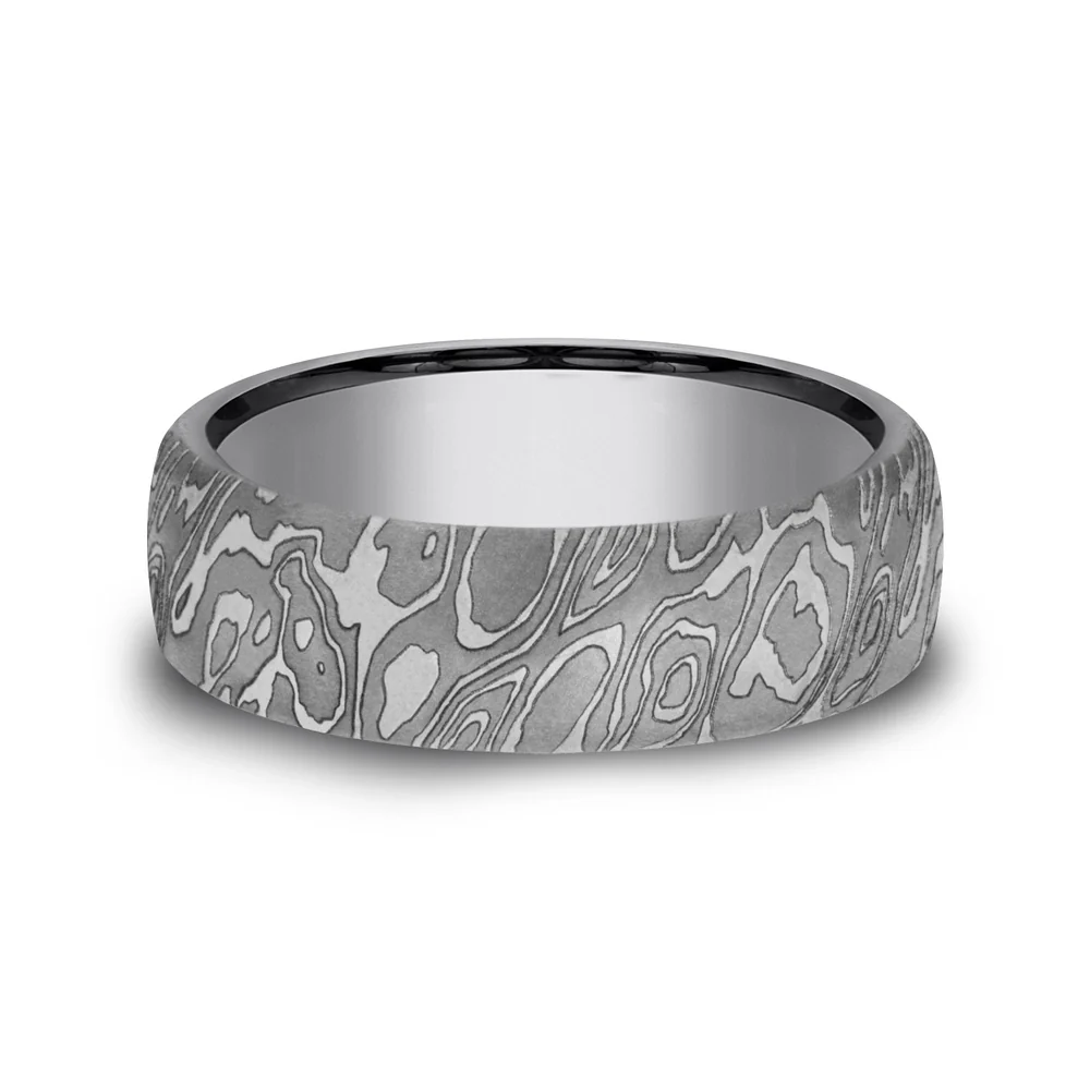 The Wild Men's Wedding Band in Grey Tantalum - 6.5mm Width by Tantalum - Image 3